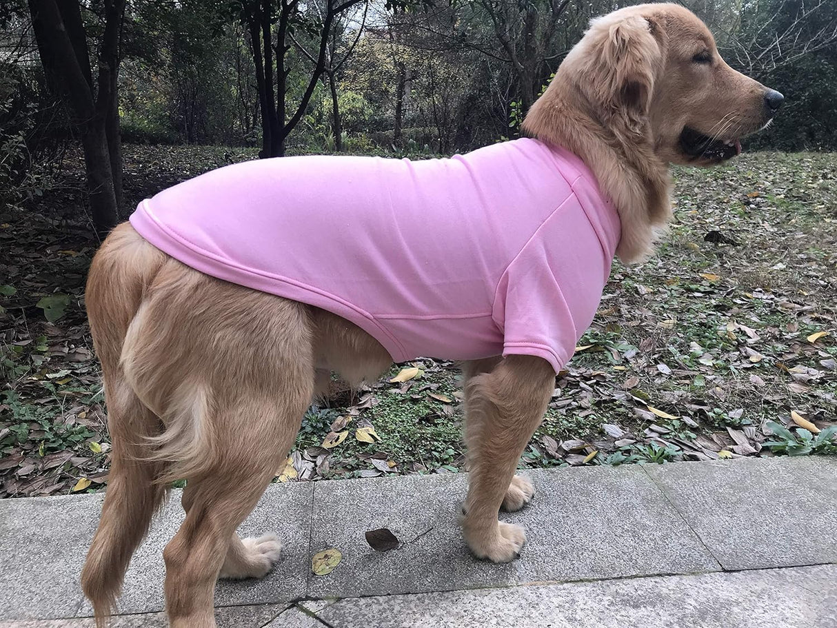 Lovelonglong Dog Pullover Sweatshirt Autumn Winter Cold Weather Dog T-Shirts for Small Medium Large Size Dogs Golden Retriever Clothes Pink XXXXL