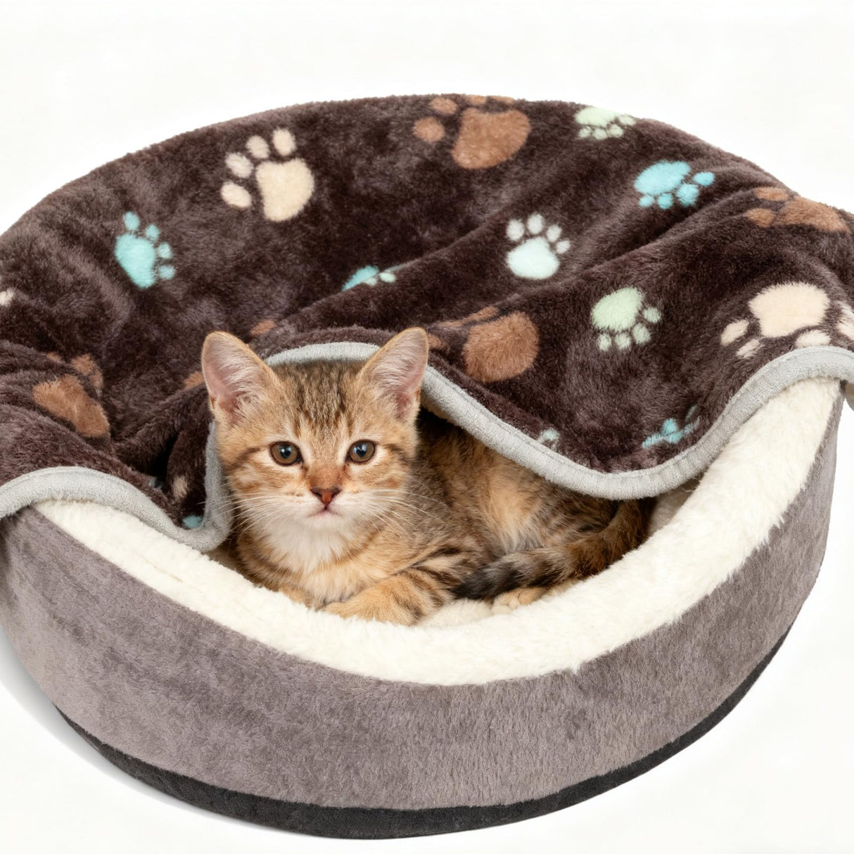 12 Pcs Small Dog Blanket Fleece Puppy Blankets Washable Pet Blankets for Cats Soft Flannel Paw Printed Throw for Guinea Pig Indoor Kittens Doggie (23 X 16 Inch,Dark Gray)