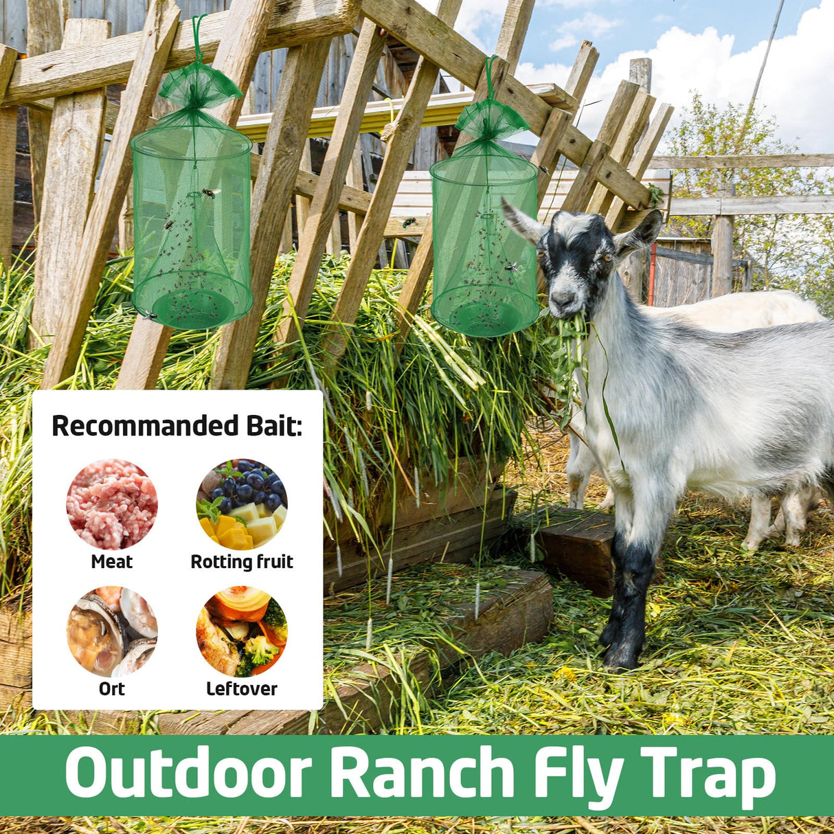 Qualirey 18 Pcs Ranch Fly Trap Outdoors Stable Fly Trap Reusable Horse Fly Traps Outdoor Hanging Pest Fly Trap Fly Catcher Cage with Pots Flay for Farm Orchard Restaurants