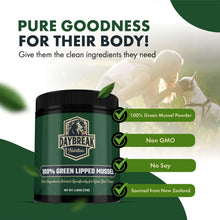 Load image into Gallery viewer, Pure Green Lipped Mussel Powder for Dogs and Cats - 100% New Zealand Green Lipped Mussels - Anti Inflammatory Supplement & Vitamins to Help Your Pet Deal with Arthritis, Joint Pain Relief - 75 Grams