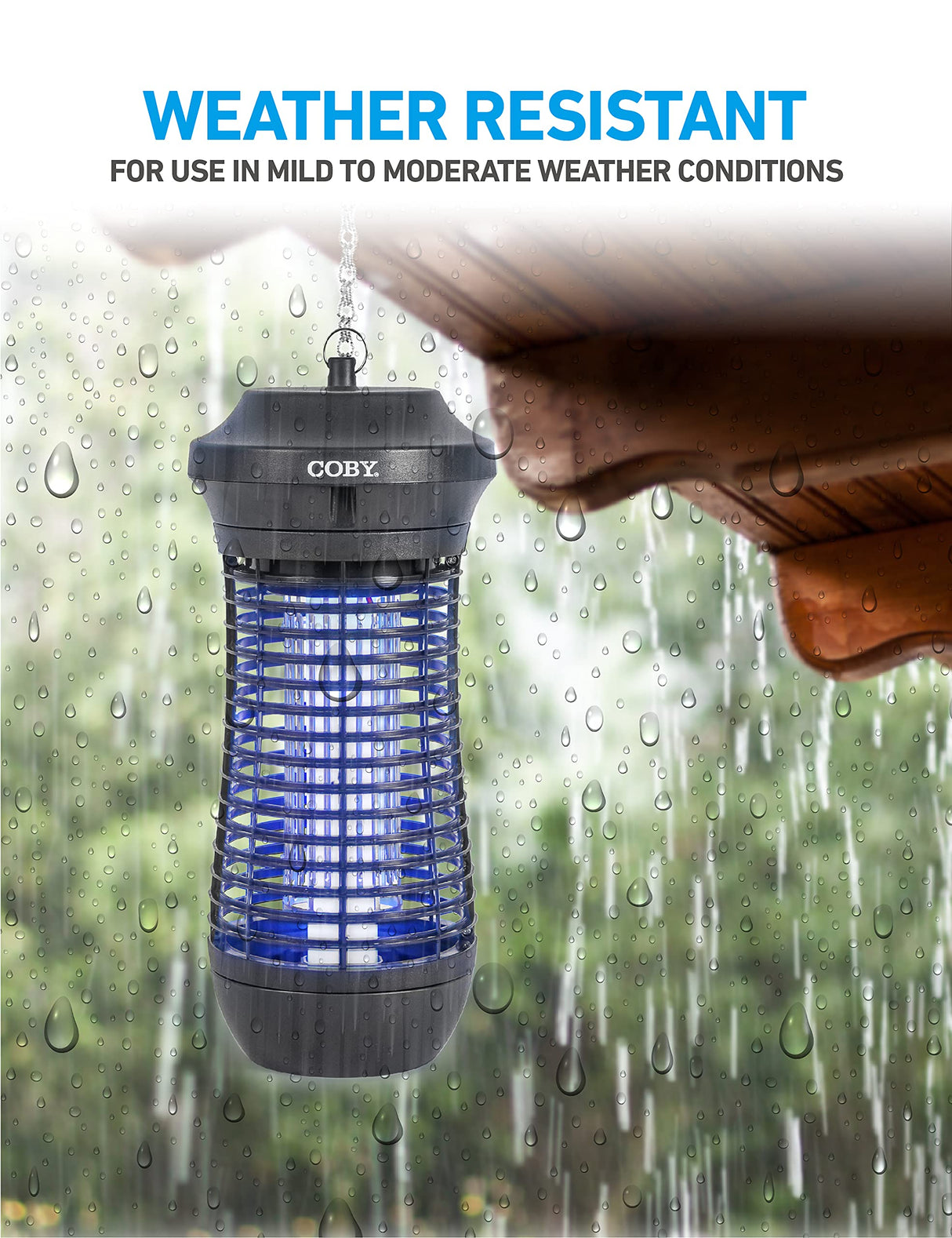 COBY Outdoor Bug Zapper 18W, Covers Half an Acre, Electric Bug Zapper