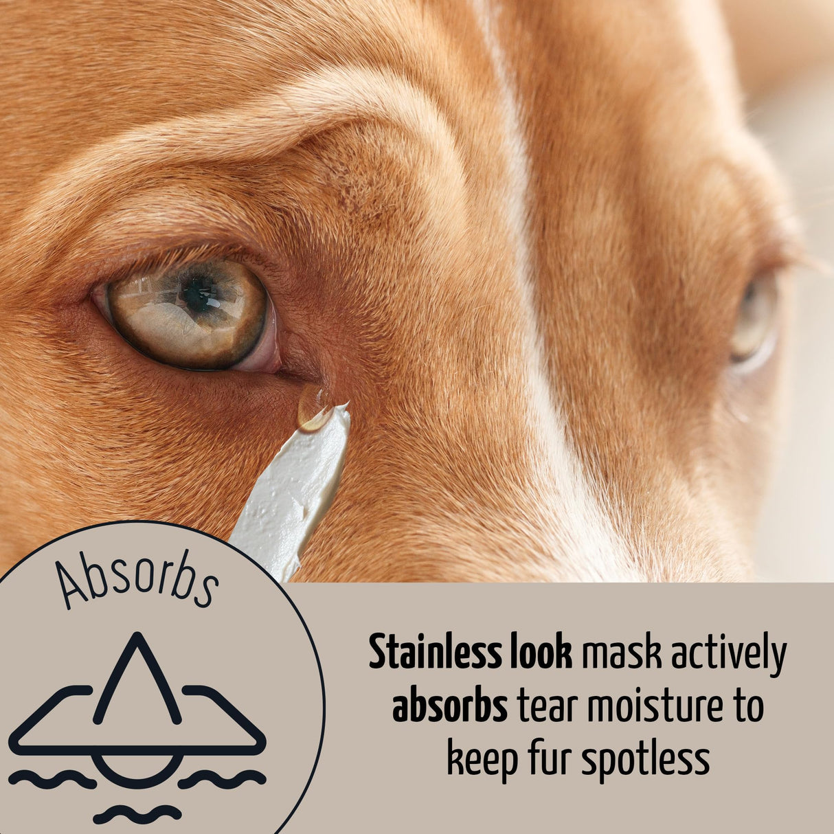 Tauro Pro Line Clay Tear Stain Remover for Dogs - Shield Mask for Eyes, Ears, Mouth, Gentle Grooming Product for Dogs, Puppy & Cat (Stainless Look - 1.69 Fl Oz)