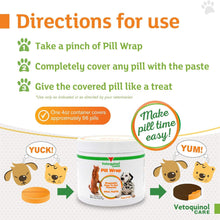 Load image into Gallery viewer, Vetoquinol Pill Wrap Treats for Dogs & Cats – 4oz, 56 servings – Hides Any Size, Shaped Pill – Moist, Flavorful & Shapeable Pill Pocket Paste – Easy-to-Swallow Masking Pill Pouch for Training & Treats