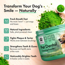 Load image into Gallery viewer, Dog Dental Powder – Dog Breath Freshener – Plaque Off and Tartar Remover for Dogs, Bad Breath Treatment, Natural Tooth Cleaning Powder for Dogs of All Breeds – Oral Care Supplement – Duck Flavor