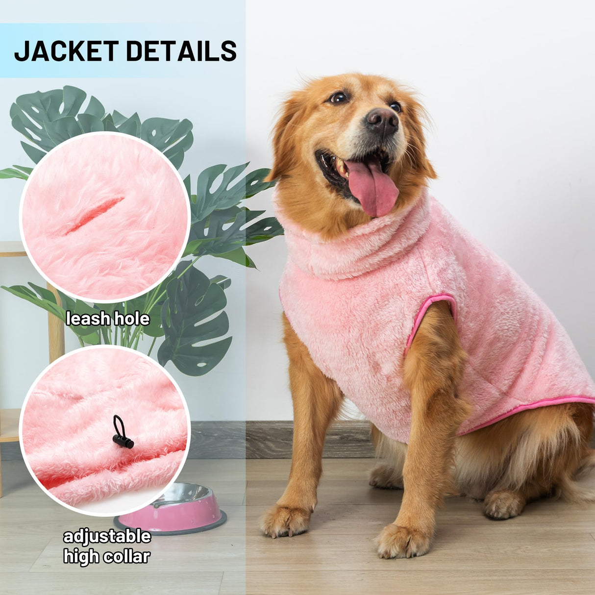 KAYCOWZA Dog Jacket for Cold Weather, 2 Pack Cozy Winter Warm Turtleneck Pet Coat Clothes for Large Medium Small Dogs, Fleece Adjustable Pullover Dog Vest Sweater (M-XXL)