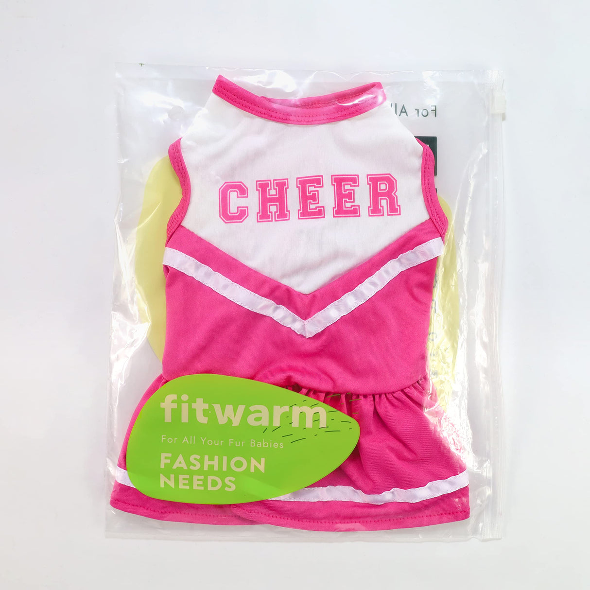Fitwarm Cheerleader Dog Costume, Sporty Cheer Dog Dress for Small Dogs Girl, Pet Clothes Cat Outfits, Pink White, XS