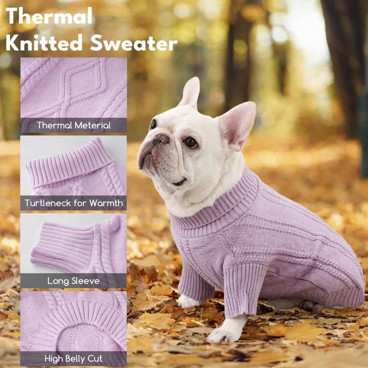 Baobicute Small Dog Sweater Clothes Pullover Knitted Dog Coat Sweaters for Small Dogs Cats Girl Boy Thick Warm Puppy Clothes for Chihuahua Yorkie Bulldog Christmas Cold Weather Pet Outfits