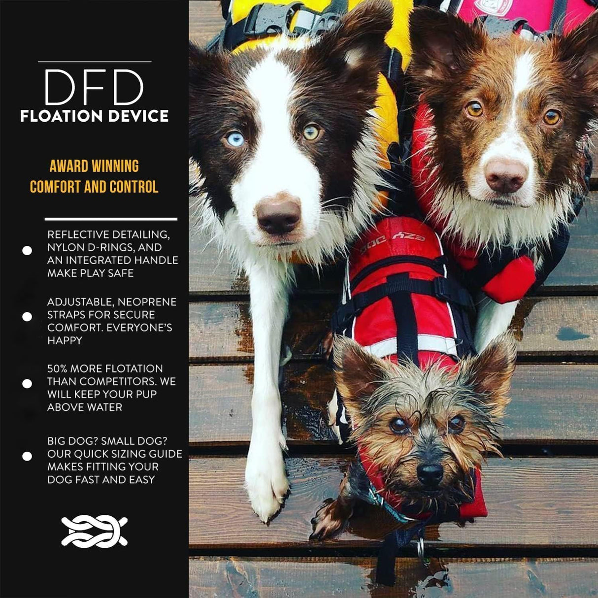 Ezydog DFD Dog Life Jacket - Adjustable Swimming Safety Vest with Reflective Trim & Durable Grab Handle - 50% More Flotation Material - X-Large, Red