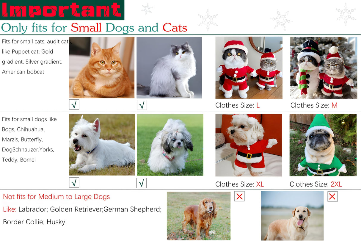 NACOCO Pet Christmas Costumes Dog Suit with Cap Santa Claus Suit Dog Hoodies Cat Xmas Costumes (Green, XXL)