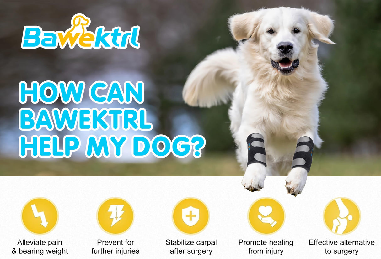 Bawektrl Dog Leg Brace for Front Hock Joint,Carpal Wrist Brace for Dogs Prevents Injuries Sprains Helps with Loss of Stability Caused by Arthritis, Keep Joint Warm, Reduces Pain Inflammation