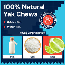 Load image into Gallery viewer, 100% Natural Yak Cheese Himalayan Made Dog Chews All Breeds - Lactose Free Yak Chew for Small, Medium & Large Dogs - Dental Cleaning Dog Chews Aggressive Chewers - Long Lasting Odor & Gluten Free