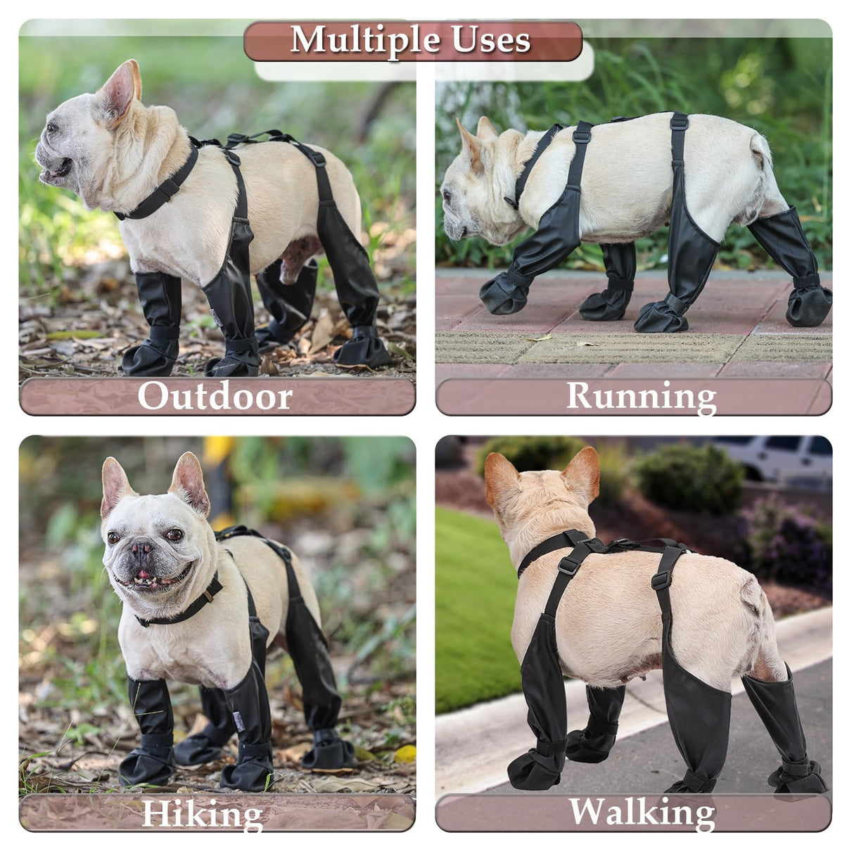 CAPT.SNOOZE Dog Boots Waterproof for Winter - Anti-Slip Paw Shoes for Snow & Rain | Non-Slip Reflective Pet Boots with Adjustable Straps, Small/Medium Dogs