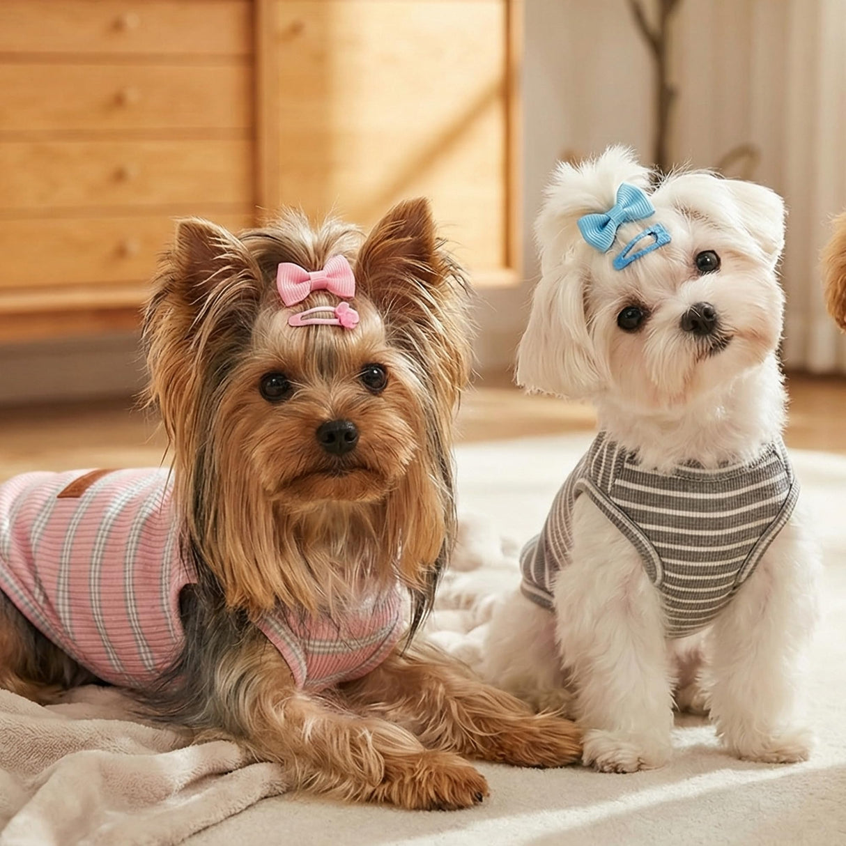 3Pack Dog Shirt Cotton Striped T-Shirts Stretchy Comfortable Pet Vest for Puppy and Cat Super Soft Dog Shirts Vest Sleeveless Breathable Basic Clothes for Small Medium Large Boy Girl Dogs