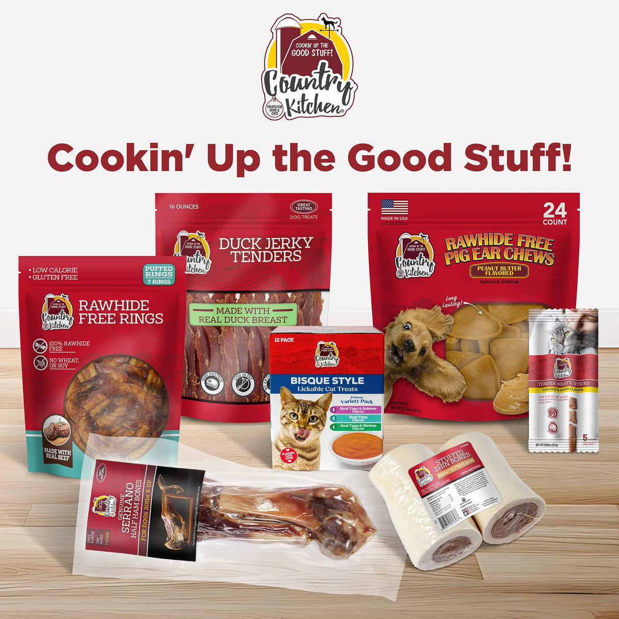 Country Kitchen Duck Jerky Tender Dog Treats, Made with Real Duck, High Protein, Low Fat, No Artificial Colors, 16 oz