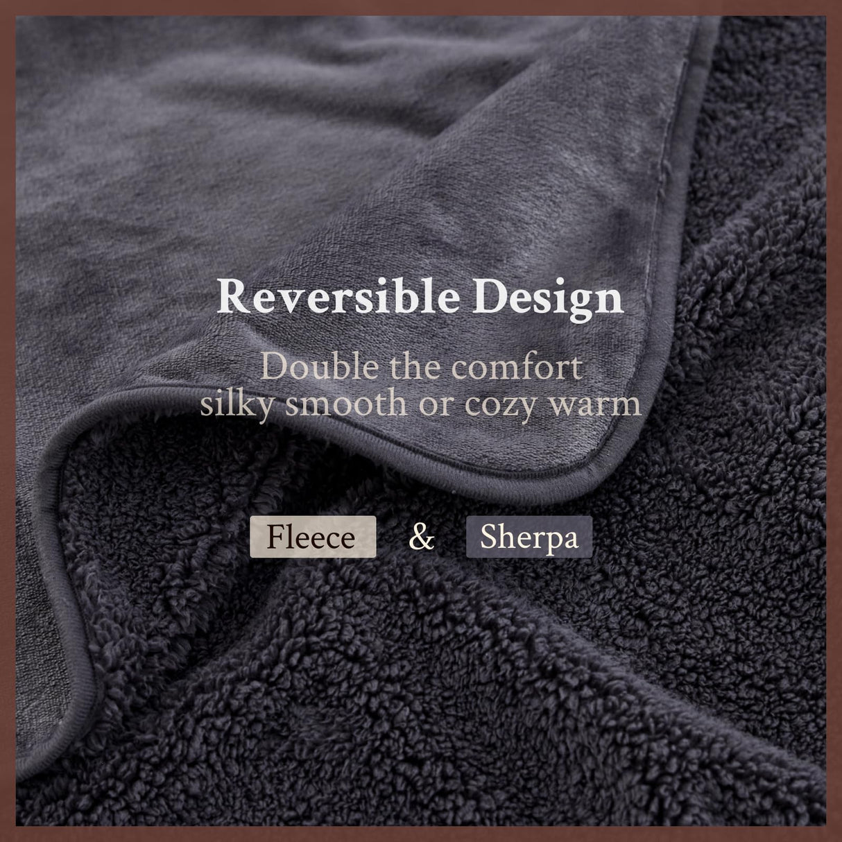 DouxDosy Waterproof Blanket (60"x80") for Couch, Sofa, Pets- Plush Water Proof Throw Blanket to Protect Furniture, Stain Resistant, Leak-Proof, Double-Sided, Reversible Flannel & Sherpa Fleece, Grey