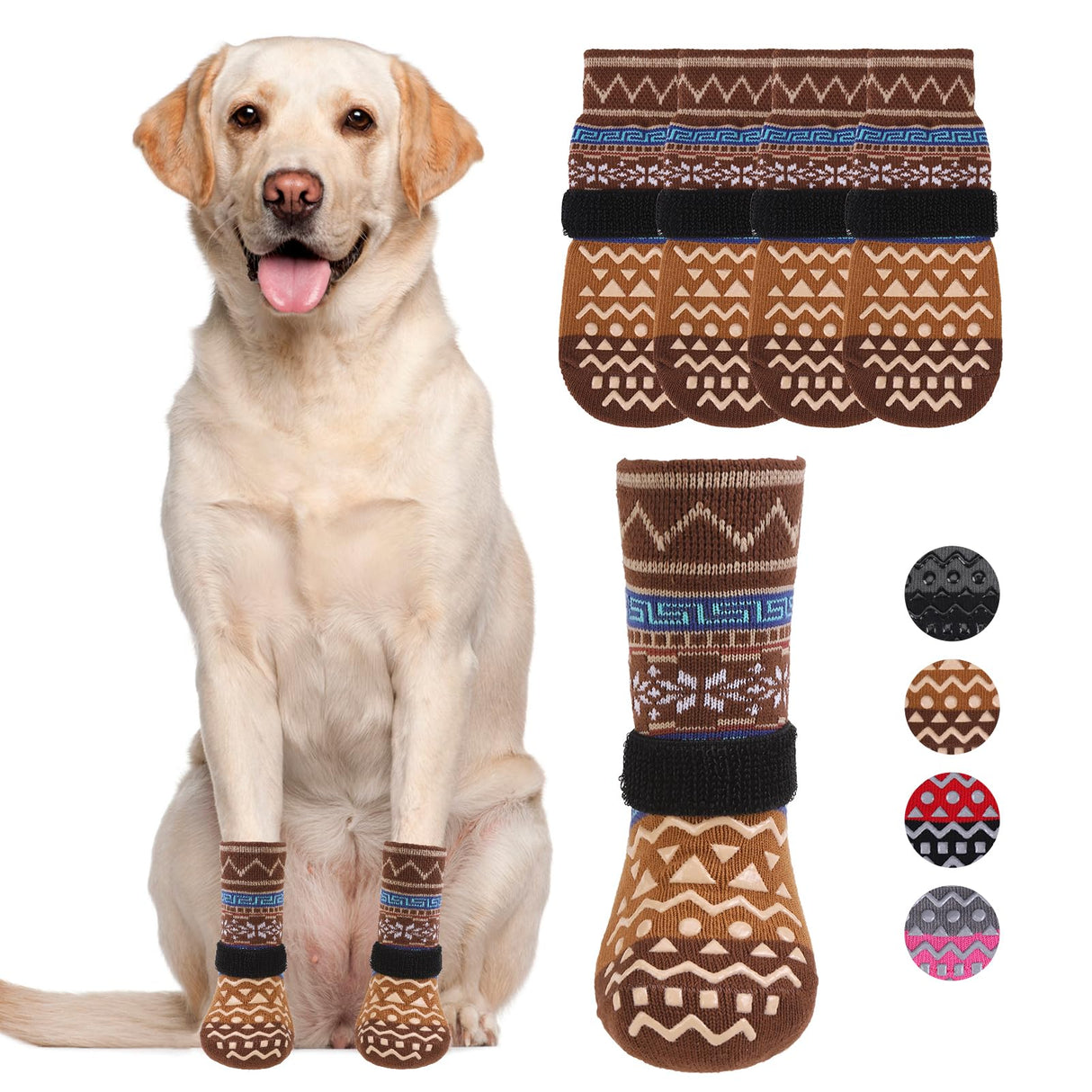 KOOLTAIL Dog Socks Shoes for Hot Pavement, Breathable & Warm Winter Dog Booties to Prevent Licking Paws for Small Medium Large Senior Dogs,Non Slip Grippy Pet Boots & Paw Protectors for Hardwood Floor