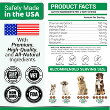 Load image into Gallery viewer, Hemp Calming Chews for Dogs - 240 Treats - Advanced Dog Calming Chews - Anxiety Relief Supplement Treats with Melatonin - Sleep Aid for Separation, Barking, Stress, Hip and Joint Support Made in USA