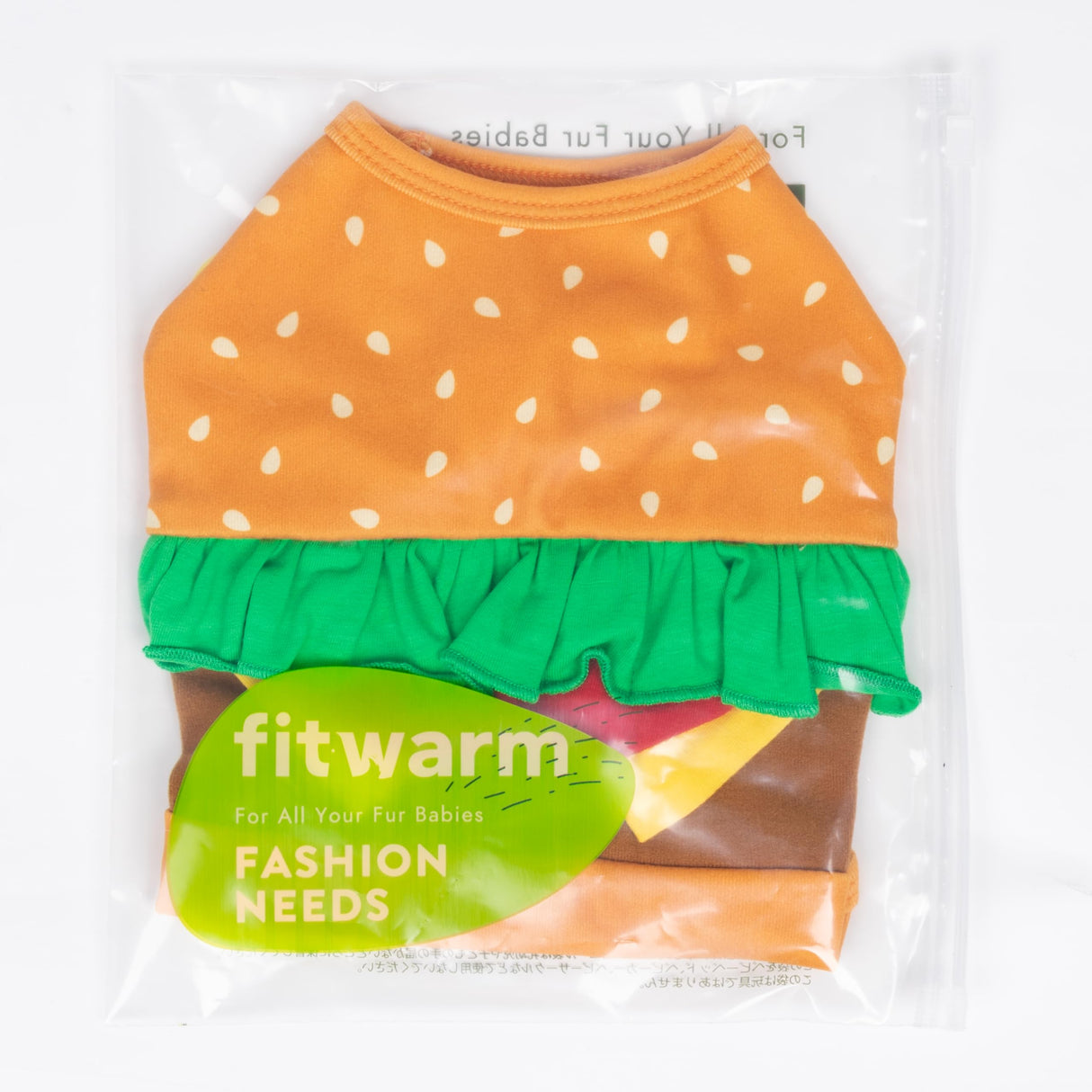 Fitwarm Halloween Dog Hamburger Costume, Funny Clothes for Small Dogs Boy Girl, Pet Fast Food Outfit, Orange, Small