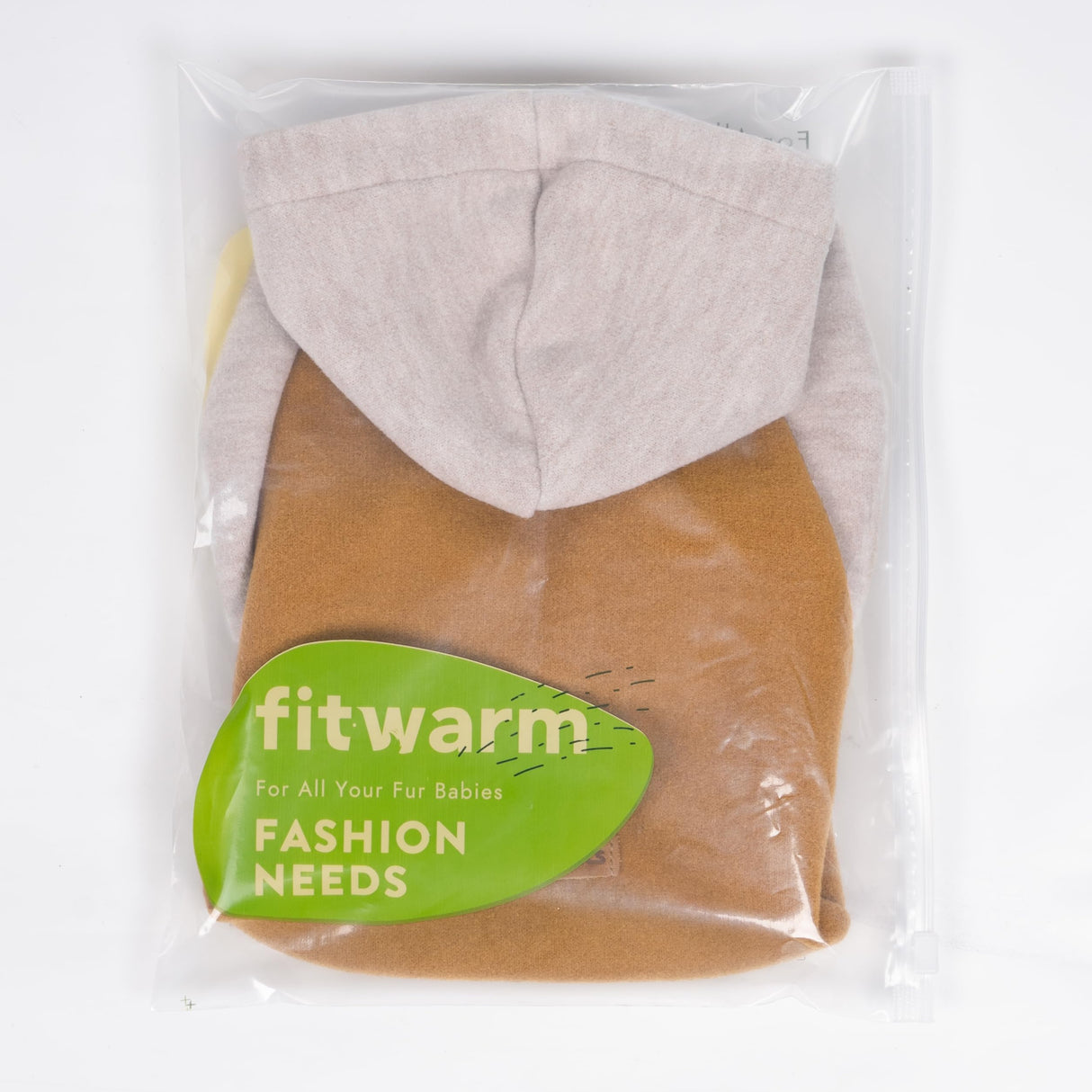 Fitwarm Color Block Dog Hoodie Sweater, Winter Clothes for Small Dogs Boy Girl, Lightweight Pet Hooded Sweatshirt, Brown, Beige, XL