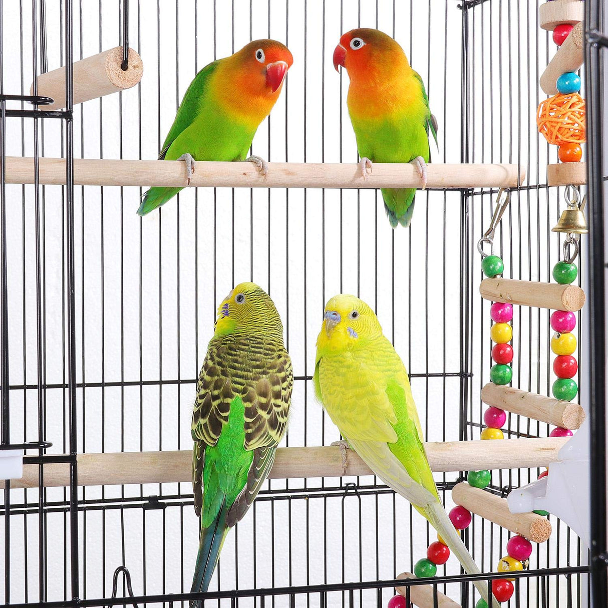 Yaheetech Bird Cage 64'' Medium Small Parrot Parakeet Bird Cages with Detachable Rolling Stand for Parrot Lovebirds Finches Parakeets Budgie Parrotlet Conures, Pet Flight Birdcage