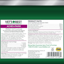 Load image into Gallery viewer, Vet’s Best Dog Pain Relief Supplement, Natural Aspirin Alternative for Hip & Joint Support, Arthritis & Aches Relief Tablets for Dogs, 150 Count