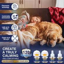 Load image into Gallery viewer, LKBHGF Dog Calming Pheromones Diffuser 6 in 1 Kit Appeasing Pheromone Diffuser to Calm (2 Plug in+4 x48ml Refill) for Anxiety Relief Reduce Aggression Fighting Barking Stress 120 Day Supply(Tasteless)
