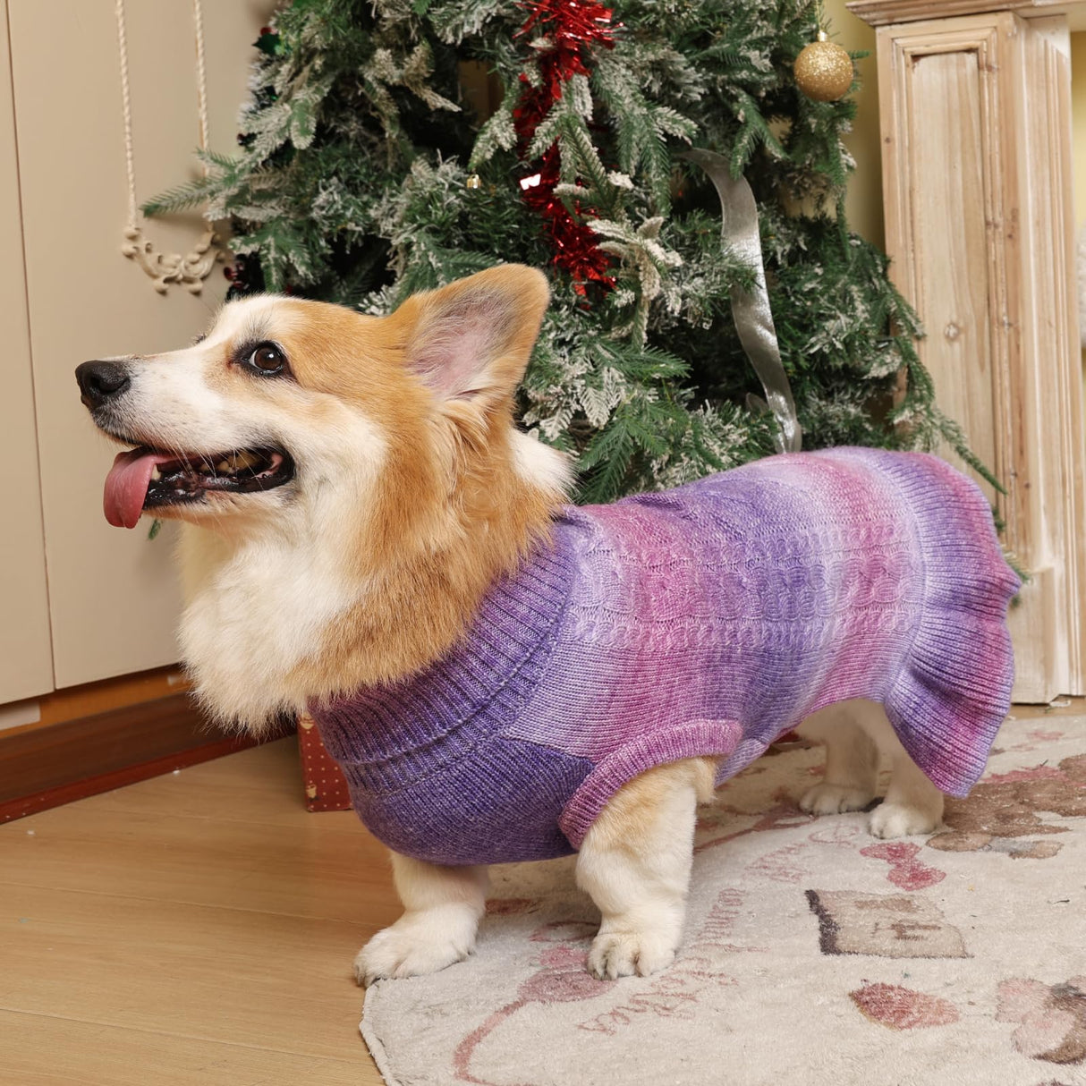 QBLEEV Custom Puppy Turtleneck Sweater Dresses - Soft, Warm, Medium Winter Fall Pet Sweaters for Dogs, Customizable Turtleneck Christmas Sweaters, Holiday Doggie Vests for Girls & Boys