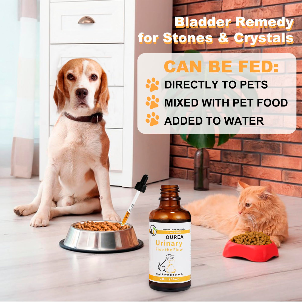 Dog & Cat Bladder Crystals Treatment or Stone, Bladder Kidney Stones Dissolver for Pet, Cat Dog Urinary Tract Supplements for Kidney and Bladder Stones, Urinary Free The Flow, 2 fl oz (59ml)