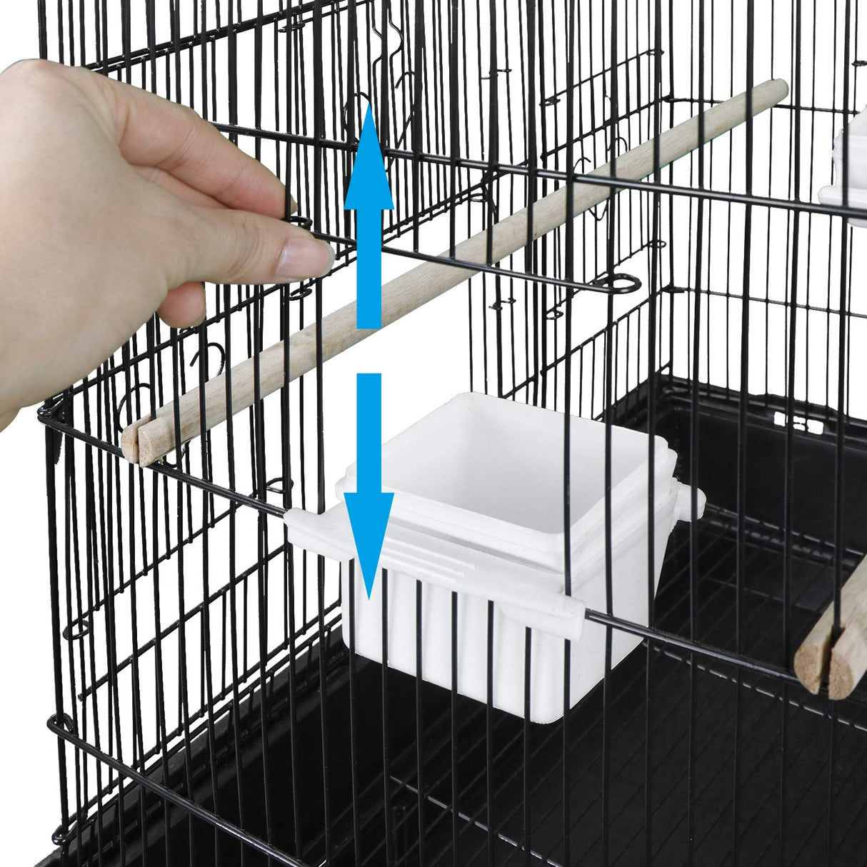 Nova Microdermabrasion 63 Inch Medium Pet Bird Cage with Detachable Rolling Wrought Iron Stand for Cockatiel, Sun Conure, Parakeet, Finch, Budgie, Lovebird, and Canary Birds