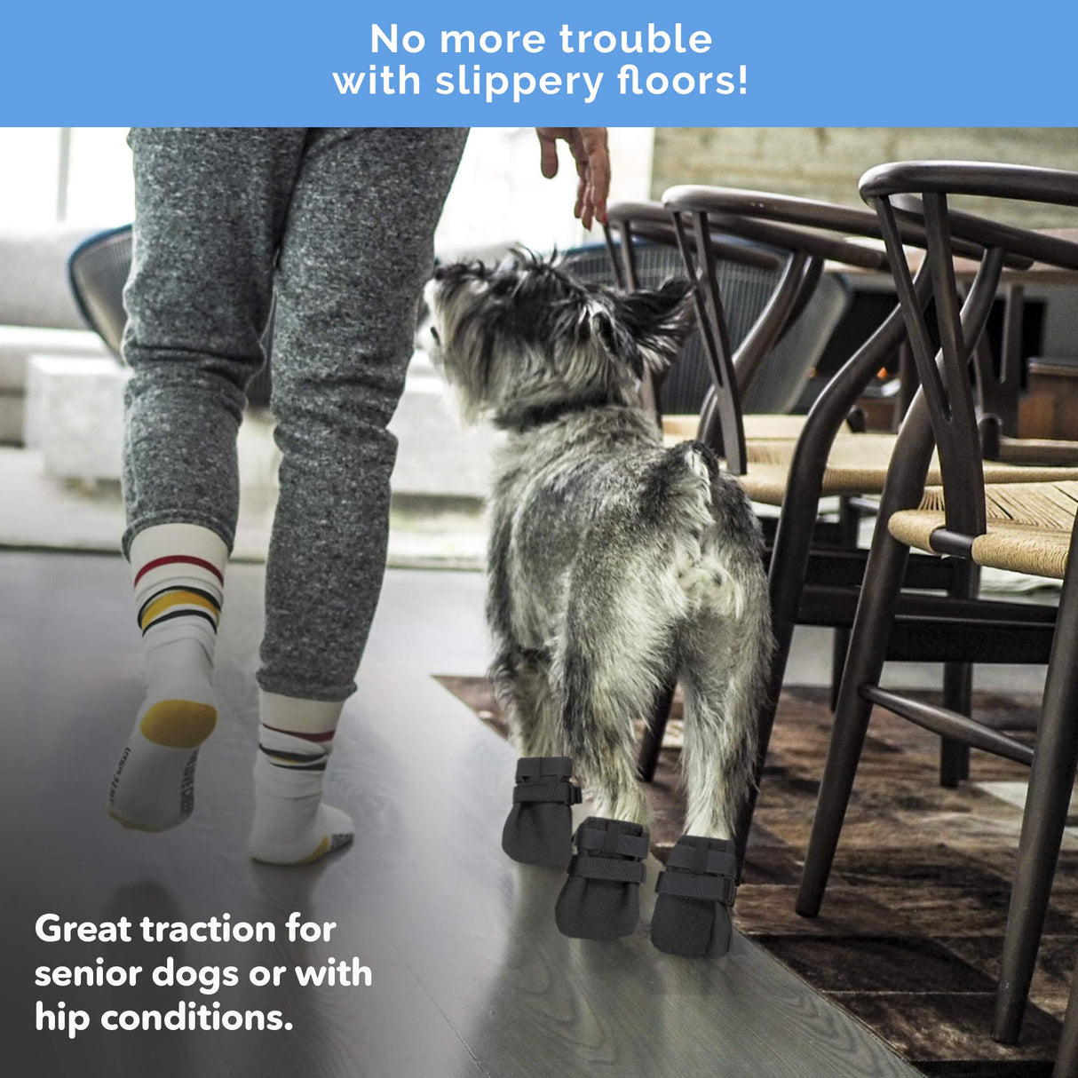 Ultra Paws Durable Dog Paw Protector|Dog Boots|Dog Shoes|Black Light Duty Heat, Water Resistant Dog Booties for hot Pavement for Large Dogs (Size 8)