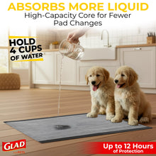 Load image into Gallery viewer, Glad for Pets JUMBOSIZE/XL Charcoal Puppy Pads, AllinOne Black Training Pads That ABSORB & Neutralize Urine Instantly New & Improved Quality, 50 Count (Pack of 1)