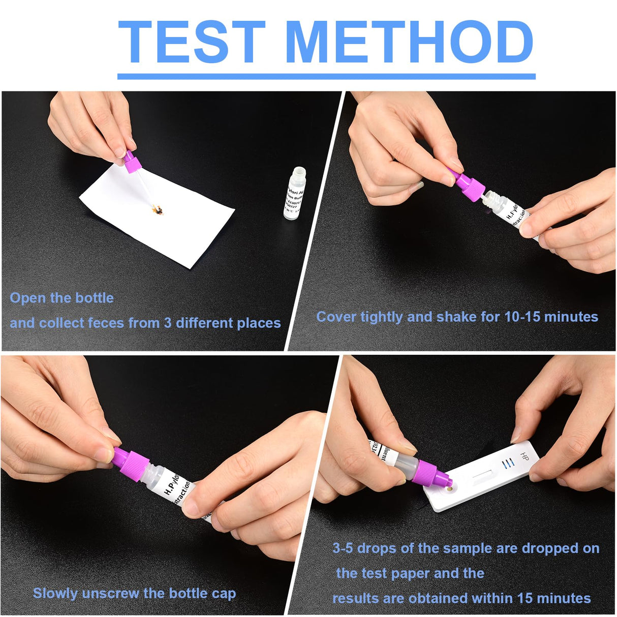 Helicobacter Pylori Stool 2 Test Kits, H. Pylori,h. Pylori Stool (Antigen)10-15 Minutes of Quick Home Testing, The Result is Highly Accurate, Easy to Read and use