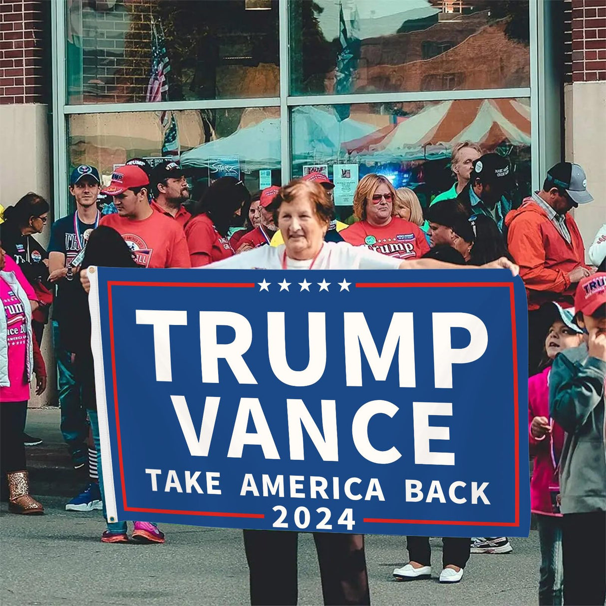 Probsin Trump Vance 2024 Flag 3x5 Ft Double Sided Trump Vance 2024 Take America Back MAGA Flag Party Supplies Yard Signs Hanging Poster for College Room Man Cave Welcome Photo Backdrop (Blue)