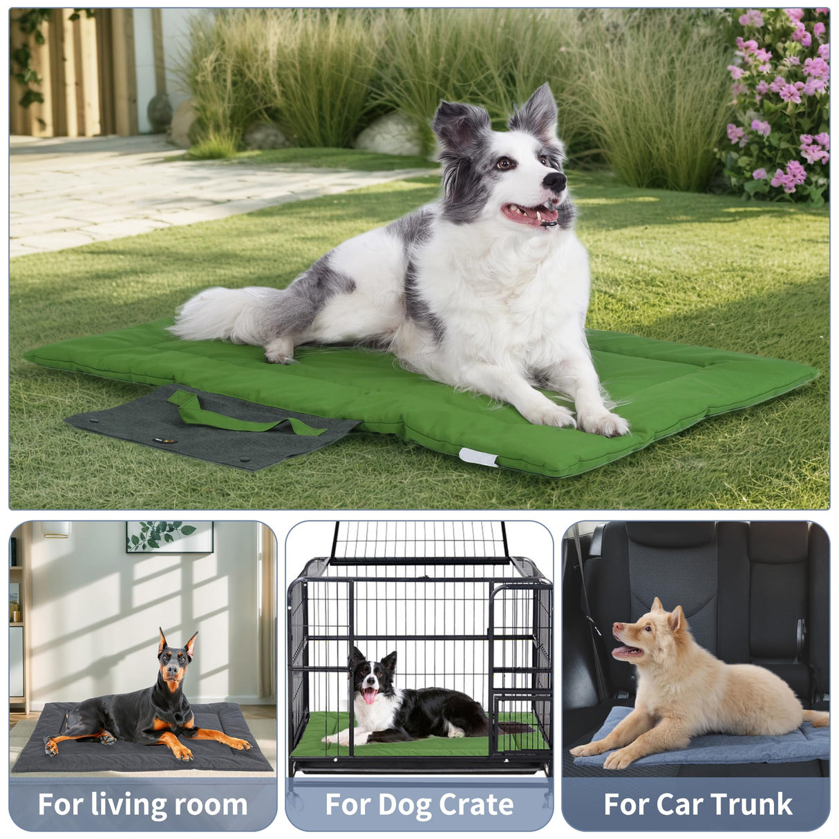 KHONSU PET Foldable Dog Mat Portable for Travel Camping Place Mat Waterproof Outdoor Dog Pad Washable (Small Sized up to 25 lbs)