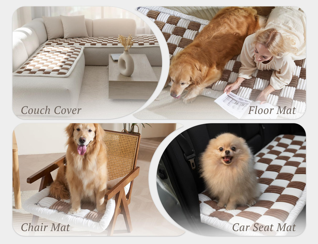 Couch Cushion Cover for dog Sofa Cover Washable Pet Love Seat Couch Covers for Sofa Slipcovers Couch Protector Blanket for Dog Sofa Cushion Covers for Pet Washable Pad Light Brown 70x70cm/27.6x27.6in