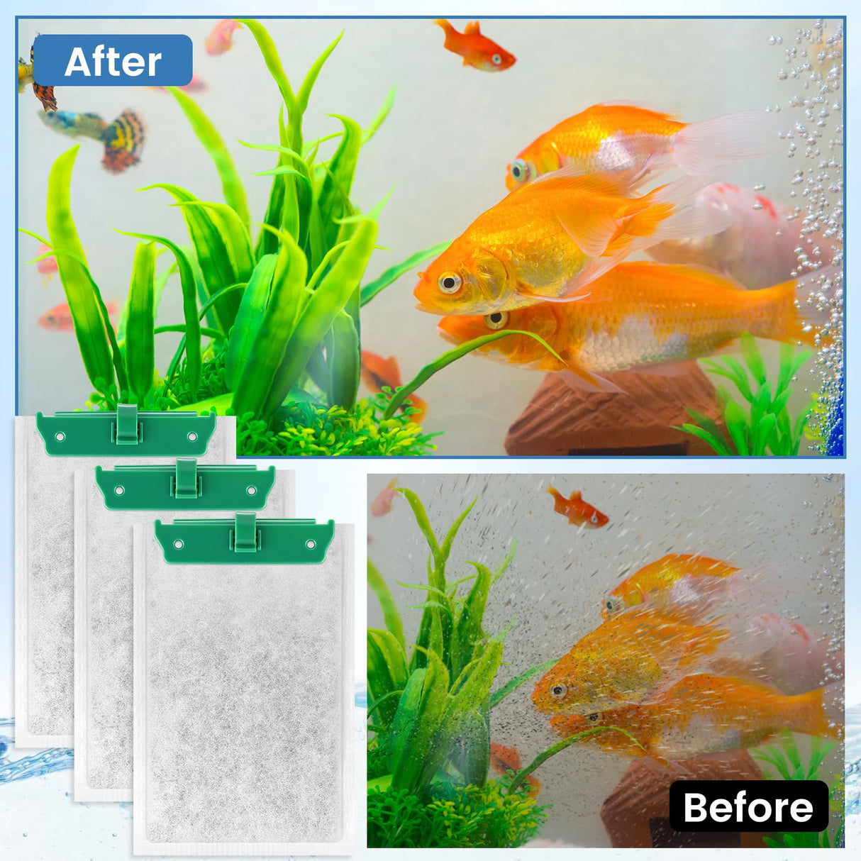 Zeefpod 24 Pack Medium Filter Cartridges Compatible with Tetra Whisper Bio-Bag Filters,Large Aquarium Filter Cartridge for Whisper 10i/IQ10/PF10 and Repto Filter 90 GPH