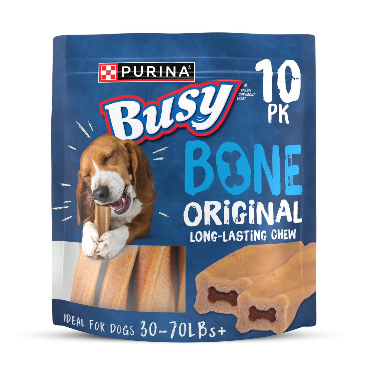 Purina Busy Bone Adult Dog Chew Bone Treats, Original - 10 ct. Pouch