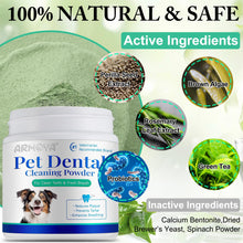 Load image into Gallery viewer, ARMOYA Dog Dental Powder - Teeth Cleaning Powder for Dogs - Dog Dental Care - Plaque & Bad Breath Off P-owder D-og - D-ental Care Supplies for Small - Medium - Large Do-gs