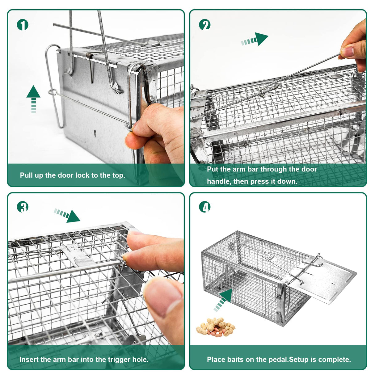SZHLUX Rat Trap,Mouse Traps Work for Indoor and Outdoor,Small Rodent Animal-Mice Voles Hamsters Cage,Catch and Release(Small), Silver (SZ-SL2614X)
