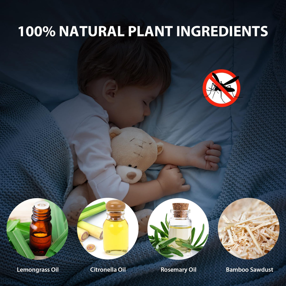 BugBai Mosquito Repellent Outdoor Patio 120 PCS, Citronella Oil Mosquito Incense Sticks Indoor Home Pet Family Safe, Natural Plant-Based Bug Insect Barrier for Yard Garden Lawn Camping Fishing