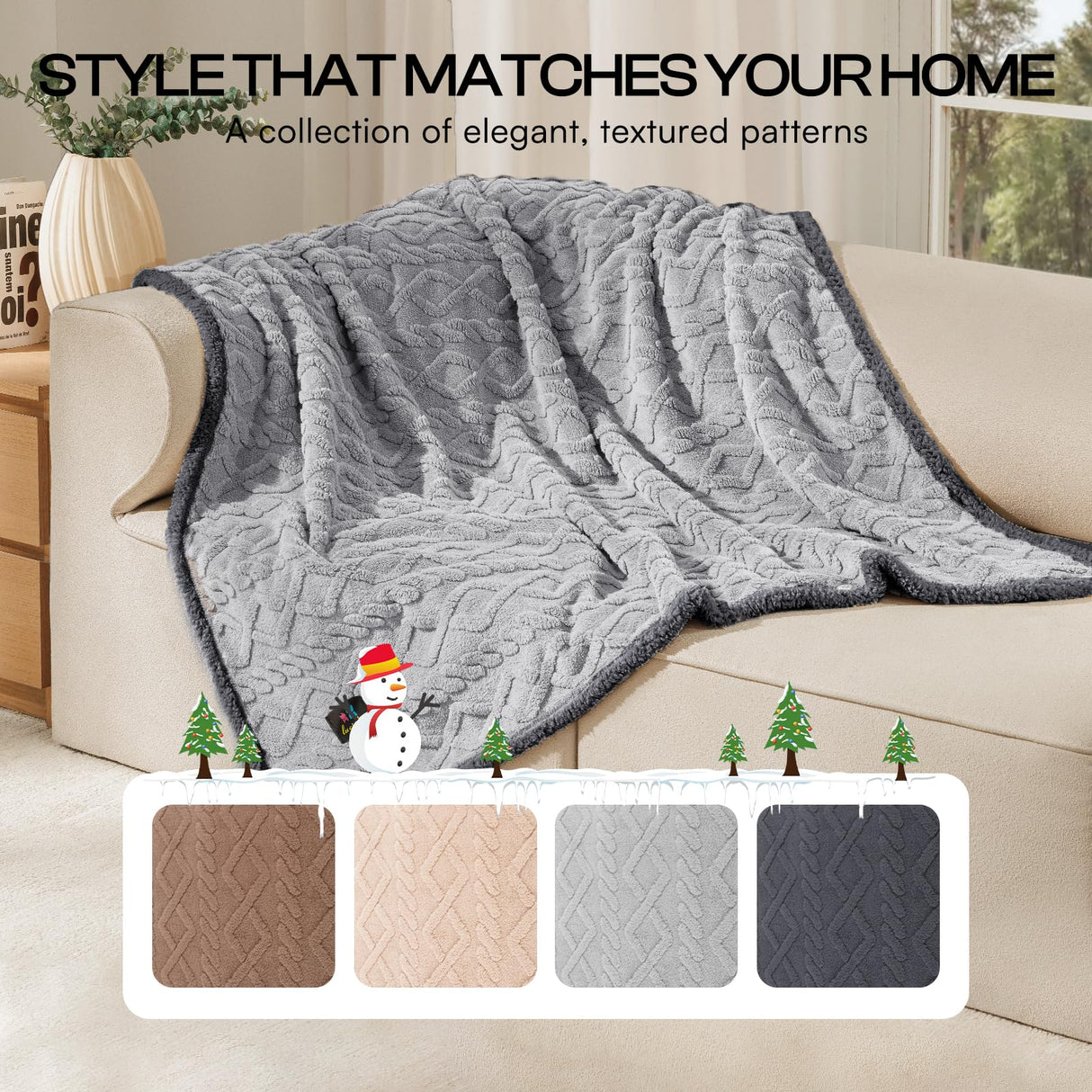 Luciphia Waterproof Pet Blanket, Liquid Pee Proof Dog Blankets for Sofa Bed Couch, Reversible Sherpa Fleece Furniture Protector Cover for Small Medium Large Dogs Cats,Light Grey Small(40" x 28")