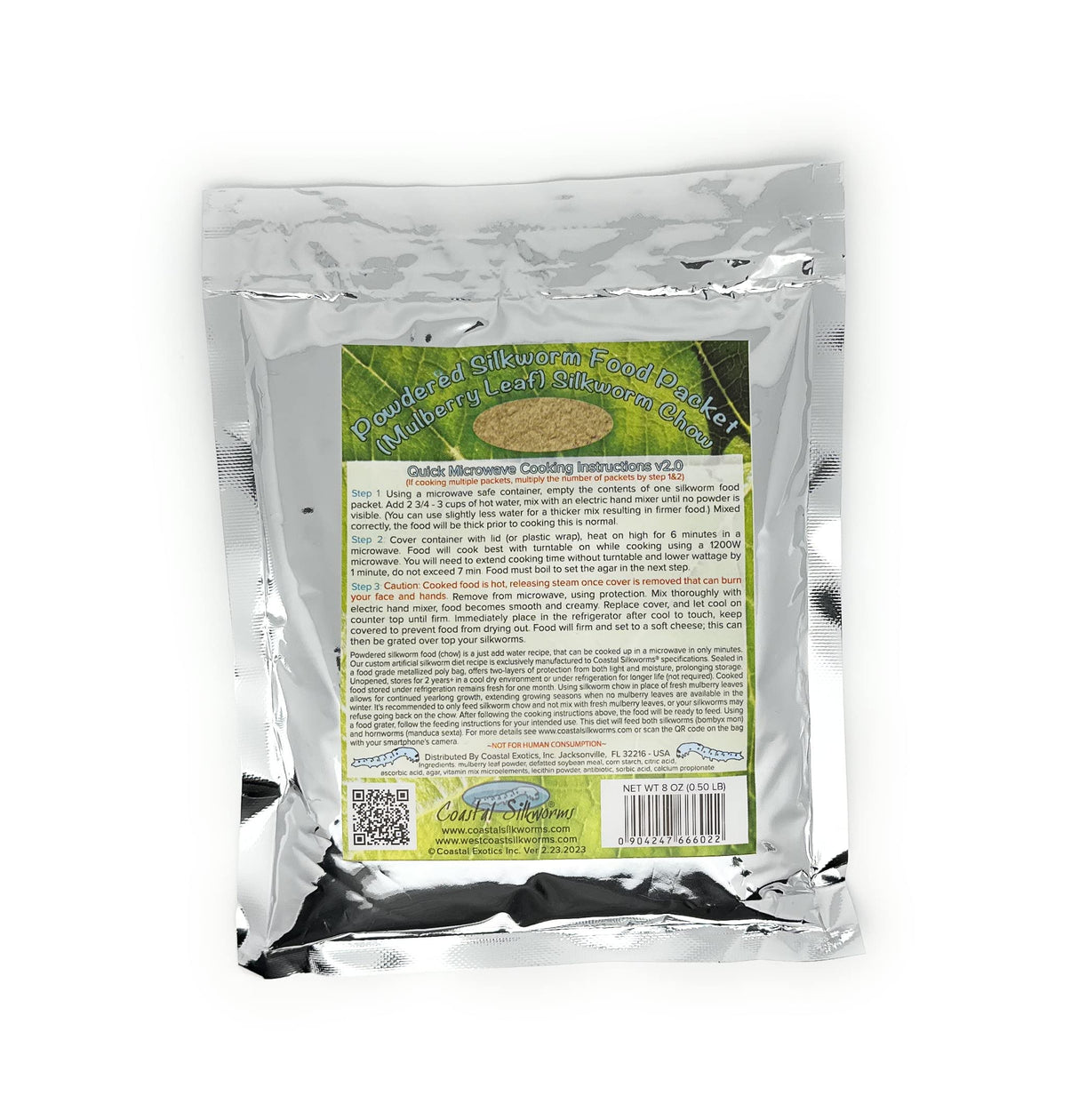 Coastal Silkworms 1/2 LB Powdered Silkworm Hornworm Food (Mulberry Leaf Diet Food) Silkworm Chow