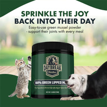 Load image into Gallery viewer, Pure Green Lipped Mussel Powder for Dogs and Cats - 100% New Zealand Green Lipped Mussels - Anti Inflammatory Supplement & Vitamins to Help Your Pet Deal with Arthritis, Joint Pain Relief - 75 Grams