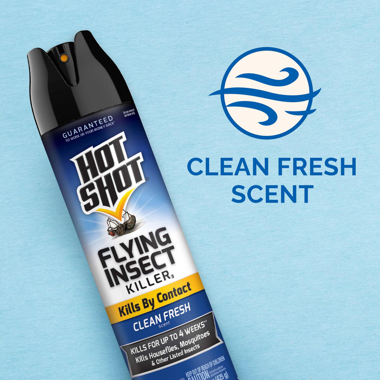 Hot Shot Flying Insect Killer, 15 Ounces, Aerosol Kills Houseflies, Mosquitoes and Flying Insects Indoors and Outdoors, Clean Fresh Scent, 3 Pack