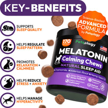 Load image into Gallery viewer, Advanced Melatonin for Dogs - 170 Dog Melatonin Calming Chews for Small and Large Dogs - Natural Hemp Dog Sleep Aid, Puppy Sleeping Pills, Anxiety, Stress, Separation, Barking, Fireworks - Made in USA