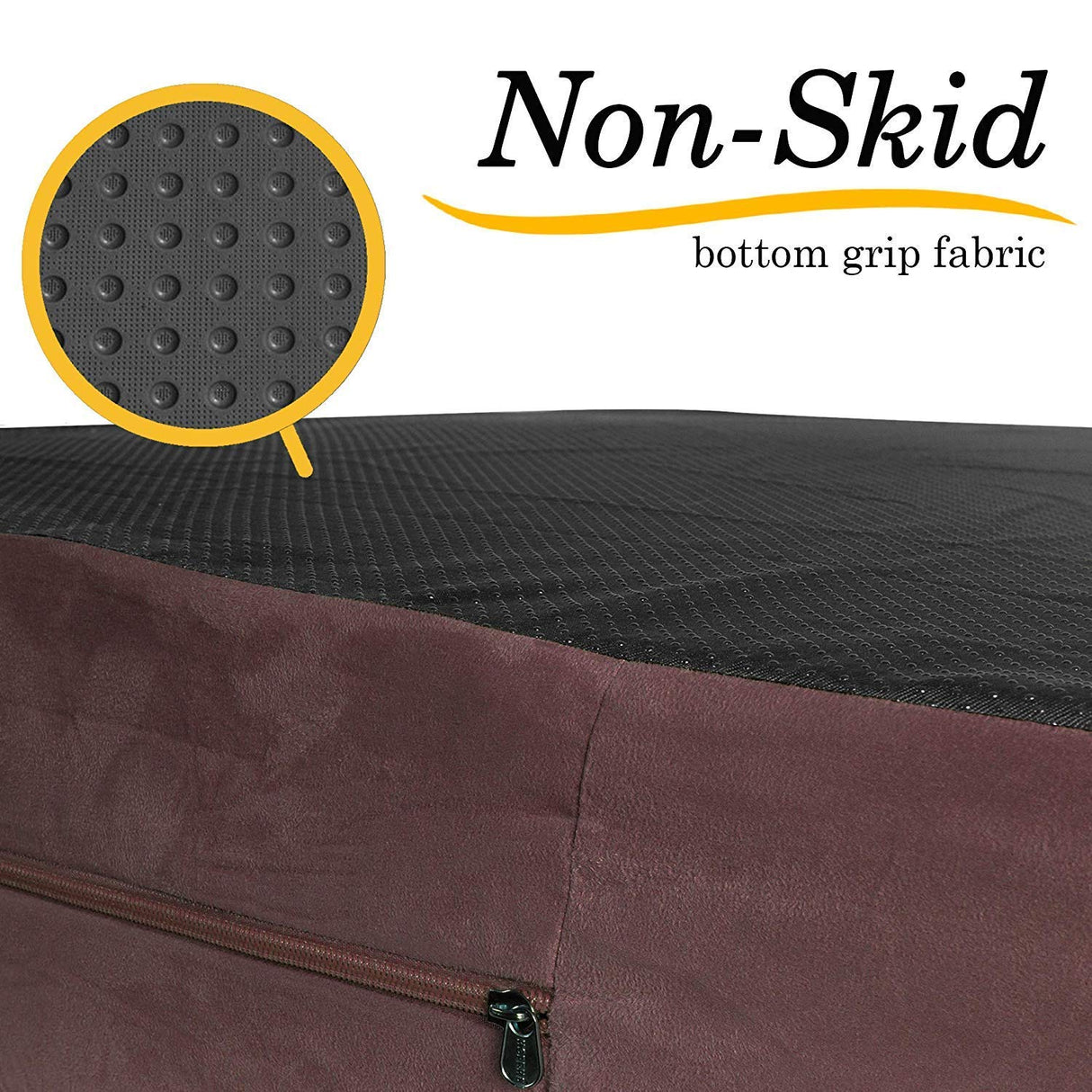 KOPEKS Jumbo Orthopedic Dog Bed - 7-inch Thick Memory Foam Pet Bed with Pillow with Removable Cover & Free Waterproof Liner - for Large Breed Dogs, XL, Brown-Plush Top
