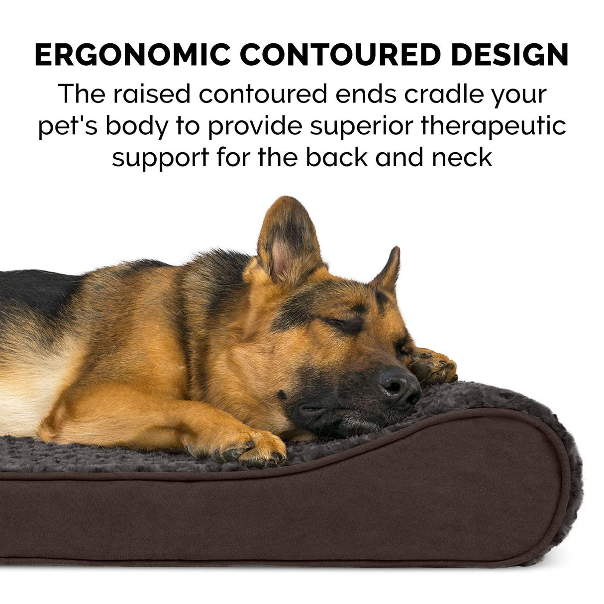 Furhaven Cooling Gel Dog Bed for Medium/Small Dogs w/ Removable Washable Cover, For Dogs Up to 23 lbs - Ultra Plush Faux Fur & Suede Luxe Lounger Contour Mattress - Chocolate, Medium