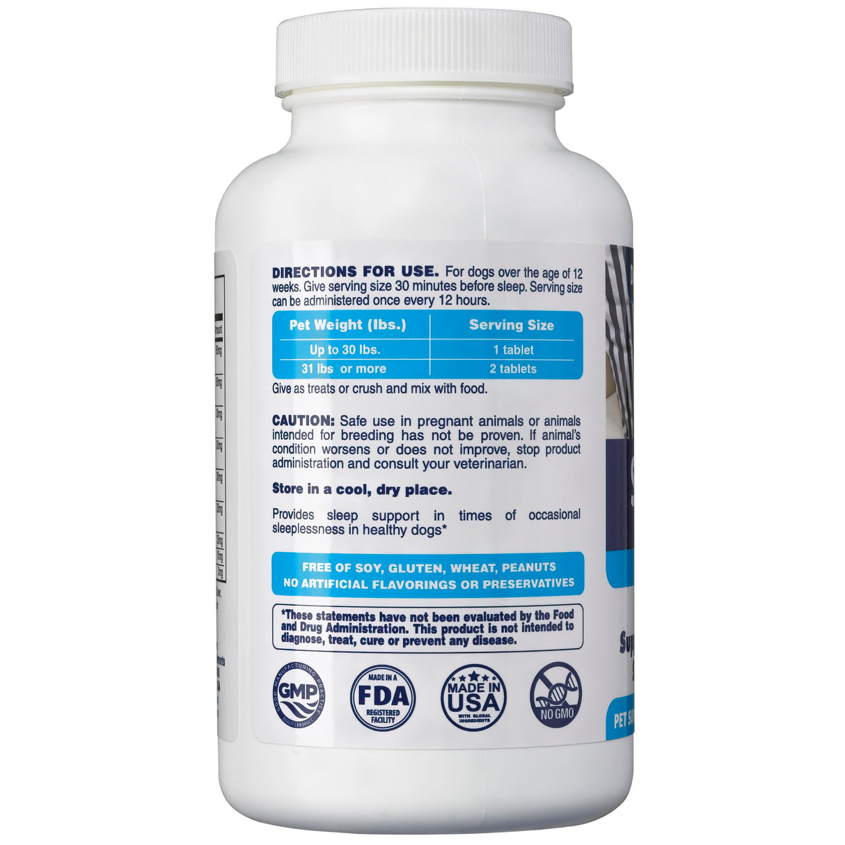 Dog Sleep Aid for Dogs, Better Than Melatonin or Calming Chews Only, Best Sleeping Pills + Melatonin, 120 Tablets, Puppy Sleep Aid, USA
