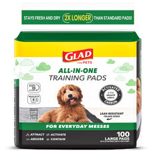 Load image into Gallery viewer, Glad for Pets Black Charcoal Puppy Pads, 23"x23" Disposable Training Pads That Absorb Urine & Neutralize Odor with Activated Carbon - 100 Count