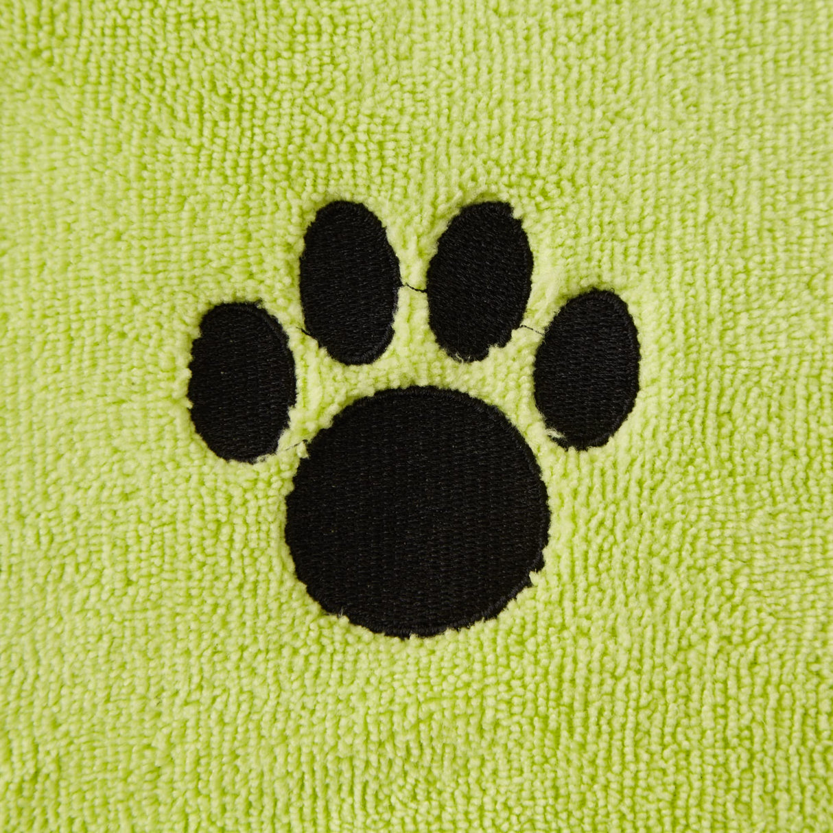 Bone Dry Pet Robe Collection, Embroidered Absorbent Microfiber Bath Robe with Adjustable Closure, for Dogs & Cats, Medium, Lettuce Green